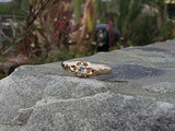 14k yellow gold old mine cut diamond solitaire antique estate ring - apx .14ct