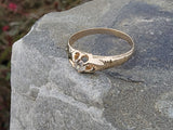 14k yellow gold old mine cut diamond solitaire antique estate ring - apx .14ct