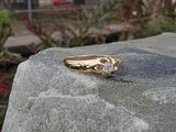 14k yellow gold old mine cut diamond solitaire antique estate ring - apx .14ct