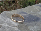 14k yellow gold old mine cut diamond solitaire antique estate ring - apx .14ct