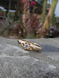 14k yellow gold old mine cut diamond solitaire antique estate ring - apx .14ct