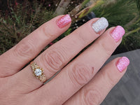 14k yellow gold old mine cut diamond solitaire antique estate ring - apx .33ct