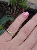 14k yellow gold old mine cut diamond solitaire antique estate ring - apx .14ct