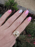 10k yellow gold horseshoe ring