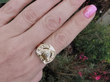 10k yellow gold horseshoe ring