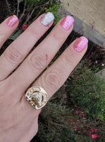 10k yellow gold horseshoe ring