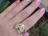 10k yellow gold horseshoe ring