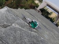 14k white gold emerald & diamond estate ring