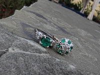 14k white gold emerald & diamond estate ring