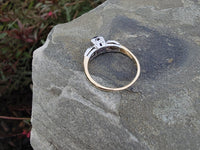 14k gold two tone amethyst & diamond estate ring