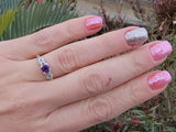 14k gold two tone amethyst & diamond estate ring