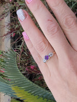 14k gold two tone amethyst & diamond estate ring