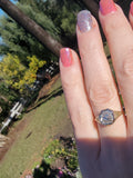 14k gold two tone 1.24ct old mine cut diamond solitaire antique estate ring