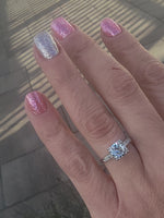 platinum 1.12ct European cut diamond estate engagement ring
