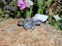 platinum 1.12ct European cut diamond estate engagement ring