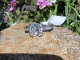 platinum 1.12ct European cut diamond estate engagement ring