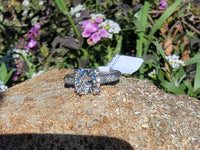 platinum 1.12ct European cut diamond estate engagement ring