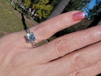 platinum 1.12ct European cut diamond estate engagement ring