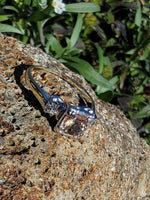 14k gold two tone topaz & diamond estate ring