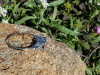 14k gold two tone topaz & diamond estate ring