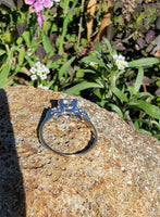 14k gold two tone topaz & diamond estate ring