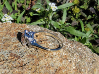 14k gold two tone topaz & diamond estate ring