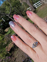14k gold two tone topaz & diamond estate ring