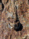 10k gold & silver Victorian ruby OWL pendant necklace charm