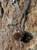 platinum top & 14k gold Edwardian pearl & diamond halo slide pendant necklace lavaliere