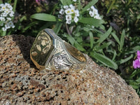 14k gold two-tone vintage Deco ring