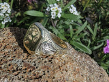 14k gold two-tone vintage Deco ring