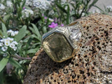 14k gold two-tone vintage Deco ring