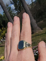 14k gold two-tone vintage Deco ring