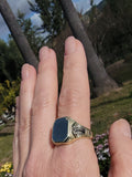 14k gold two-tone vintage Deco ring