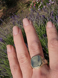 14k gold two-tone vintage Deco ring