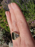 14k gold two-tone vintage Deco ring