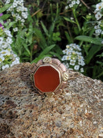 10k yellow & rose gold Art Deco carnelian estate ring