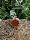 10k yellow & rose gold Art Deco carnelian estate ring