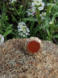 10k yellow & rose gold Art Deco carnelian estate ring