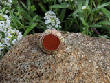 10k yellow & rose gold Art Deco carnelian estate ring