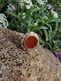 10k yellow & rose gold Art Deco carnelian estate ring