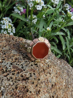 10k yellow & rose gold Art Deco carnelian estate ring