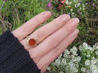 10k yellow & rose gold Art Deco carnelian estate ring