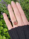 10k yellow & rose gold Art Deco carnelian estate ring