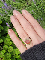 10k yellow & rose gold Art Deco carnelian estate ring