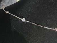 14k white gold 10 station diamond by the yard necklace - 18" - 1.12ct tw