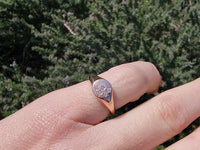14k rose gold diamond starburst star SIGNET ring
