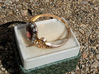9ct gold Edwardian pearl & garnet halo ring - hallmarks