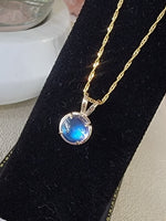 14k yellow gold cabochon necklace pendant charm