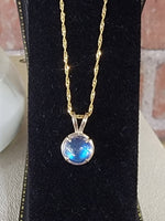 14k yellow gold cabochon necklace pendant charm